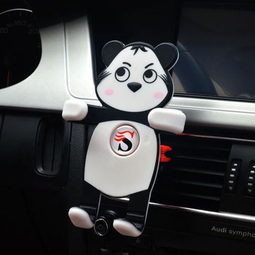 Picture of Universal Panda Shape Silicone Car Mount Air Vent Phone Holder Stand for iPhone Samsung Xiaomi MIX2