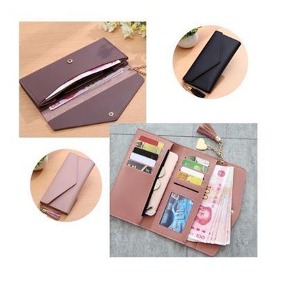 Picture of Women Long Purse Multi Card Slots PU Leather Phone Wallet Envelope Clutch Bags