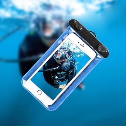 Picture of IPX8 Waterproof Cell Phone Sealed Bag Pouch with Arm Band for Phone Under 6 Inches Phone