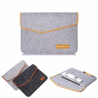 Image de 15 Inch Wool Leather laptop Sleeve Bag For Laptop Macbook Pro/Air 15"