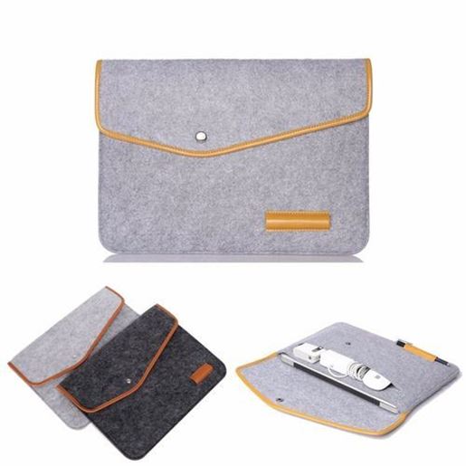 Image sur 15 Inch Wool Leather laptop Sleeve Bag For Laptop Macbook Pro/Air 15"