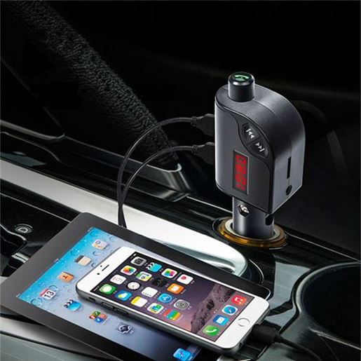 Picture of S6 Car Charger FM AUX TF Card Noise Cancelling Hands Free Call MP3 Player bluetooth Transmitter