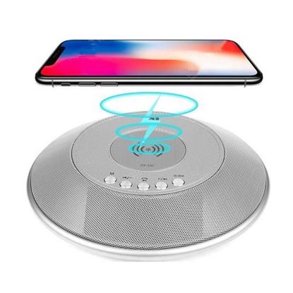 Picture of 8 in 1 bluetooth Speaker 2000mAh QI Wireless Charge FM NFC Alarm Clock Charging Pad Subwoofer