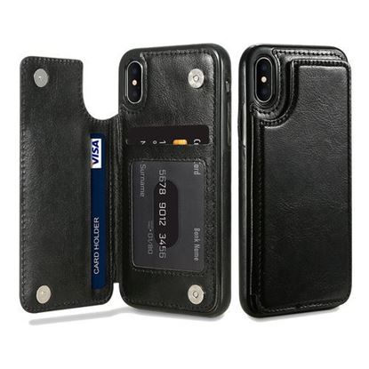 Picture of KISSCASE Retro PU Leather Card Slots Bracket Case for iPhone X 8/8 Plus/7/7 Plus/6/6s/6 Plus/6s Plus