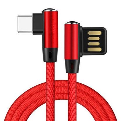 Picture of Bakeey Reversible USB Double L Bending Type C Nylon Cord Data Cable for Samsung S8 6 Oneplus