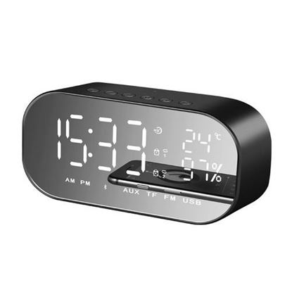 Image de yAyusi S2 Dual Units Wireless bluetooth Speaker LED Display Mirror Alarm Clock FM Radio Subwoofer