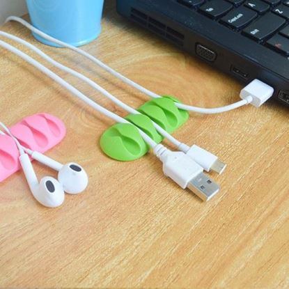 Picture of Bakeey 5 Slots Sticky Silicone Desktop Earphone USB Organizer Cable Management Holders