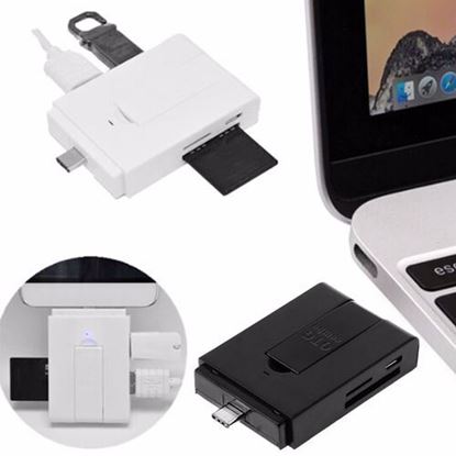 Picture of Bakeey Type-c Dual USB 2.0 Micro USB OTG Desktop Holder Memory Card TF Card Reader for Mobile Phone