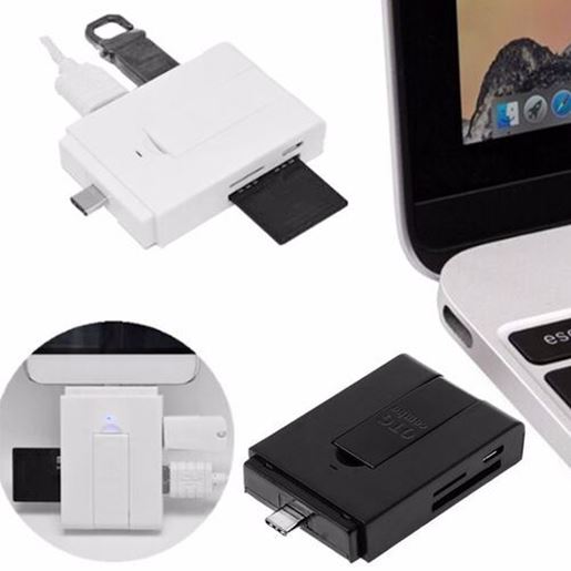 Picture of Bakeey Type-c Dual USB 2.0 Micro USB OTG Desktop Holder Memory Card TF Card Reader for Mobile Phone