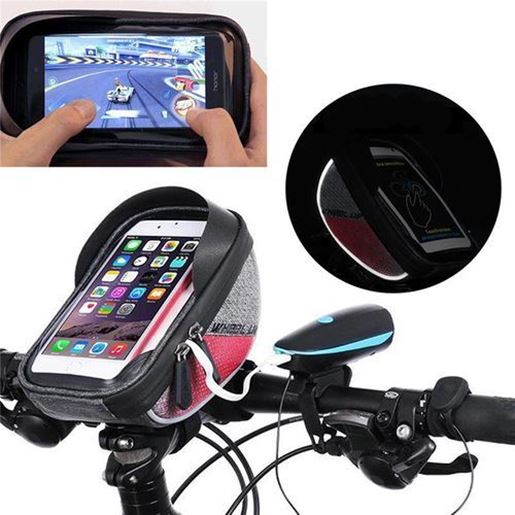 Picture of Wheelup Outdoor Touch Screen Waterproof Reflective Edge Bicycle Handlebar Protective Storage Bag