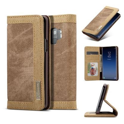 Picture of Caseme Canvas Magnetic Flip Bracket Wallet Protective Case For Samsung Galaxy S9