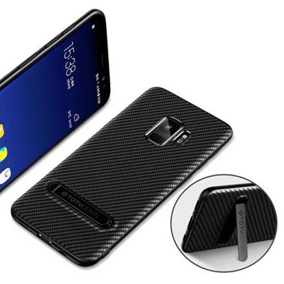 Picture of TOTU Bracket Carbon Fiber Soft TPU Protective Case for Samsung Galaxy S9