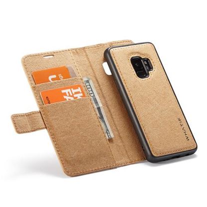 Picture of WHATIF Protective Case For Samsung Galaxy S9 Waterproof Kraft Paper Magnetic Detachable Wallet