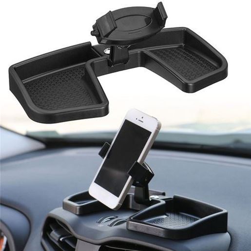 Picture of Universal 360 Degree Rotation Dashboard Phone Holder Stand with Storage Box for Mobile Phone