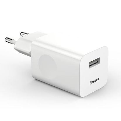 Picture of Baseus 24W Travel EU Plug Wall Charger for Wireless Charging Quick Charge 3.0 Smartphone