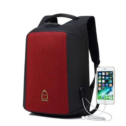 Picture of 15.6 Inch Laptop Backpack Bag Travel Bag Student Bag With External USB Charging Port