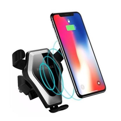 Picture of Qi Wireless 10W Fast Charging Gravity Auto Lock Car Air Vent Phone Holder Stand for iPhone 8 X