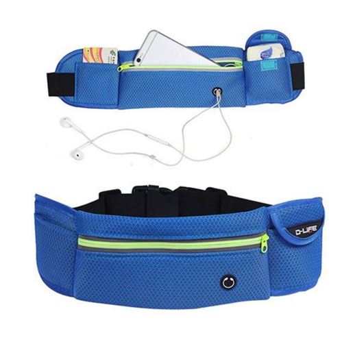 Picture of Outdoor Sports Large Capacity Breathable Reflective Stripe Earphone Hole Waist Bag for Mobile Phone