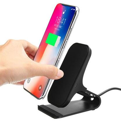 Picture of Universal Metal 10W Fast Qi Wireless Charging Dock Desktop Holder Stand for iPhone 8 X Mobile Phone