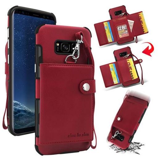 Picture of Bakeey Wallet Protective Case With Strap For Samsung Galaxy S8 Plus PU Leather Card Slots Pocket