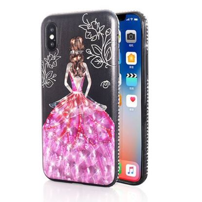 Picture of Bakeey 3D Painting Protective Case For iPhone X/8/8 Plus/7/7 Plus/6s Plus/6 Plus/6s/6 Pink Dress Glitter Bling