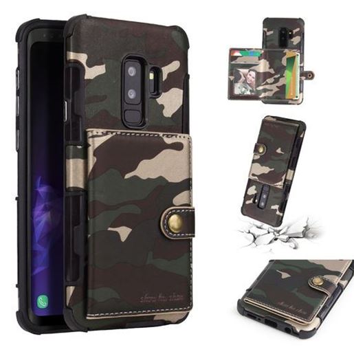 Picture of Camouflage Wallet Card Slots Protective Case For Samsung Galaxy S9 Plus