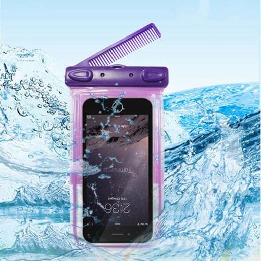 Picture of Universal Waterproof Bag With Comb Mirror Transparent Window For Cell Phone Under 6 Inch