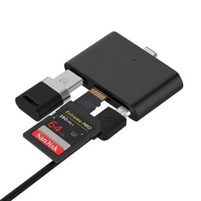 Picture of Universal Type-c USB 3.0 Micro USB Flash Memory Card TF SD Card Reader OTG for Mobile Phone