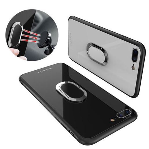 Picture of Bakeey 360?Â° Rotation Ring Kickstand Magnetic Glass Protective Case for iPhone 7/7 Plus/8/8 Plus