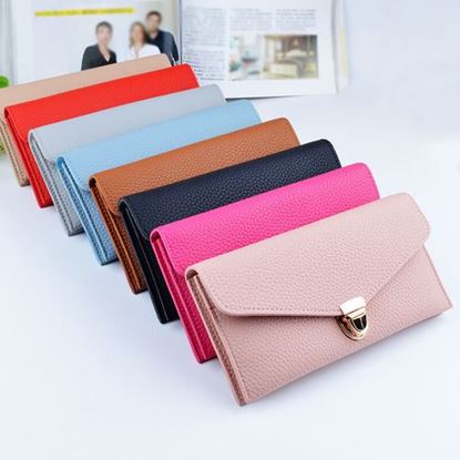 图片 Women Large Capacity PU Leather Card Slots Wallet Pouch for Xiaomi Mobile Phone under 5.5 Inches
