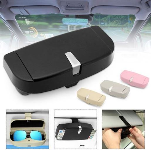 Picture of Universal Large Capacity Sun Visor Accessory Storage Box Card Slot Phone Holder for iPhone