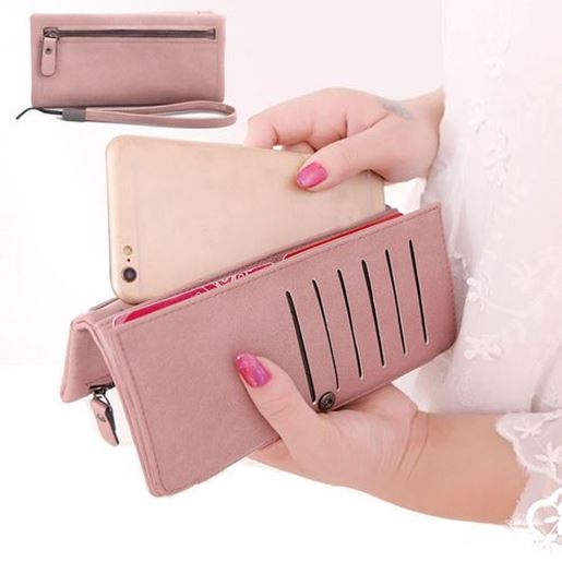 Image sur Women PU Leather Wallet Zipper Purse Credit Card Clutch Holder Phone Bag