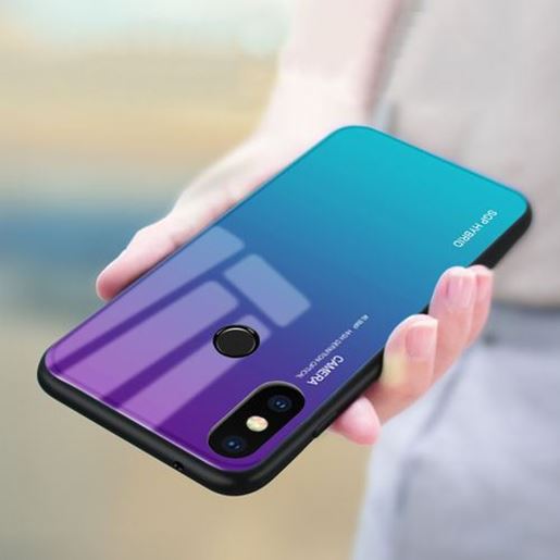 Picture of Bakeey Luxury Gradient Colorful Tempered Glass Anti-Scatch Protective Case For Xiaomi Mi8 6.21 Inch