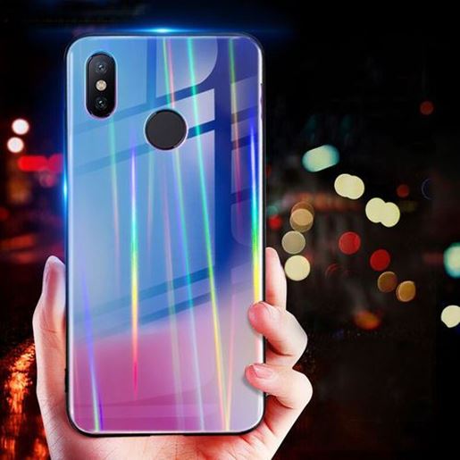 Picture of Bakeey Laser Gradient Bling Tempered Glass Shockproof Protective Case For Xiaomi Mi8 Mi8 6.21 inch Non-original