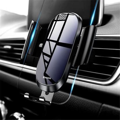 Picture of Baseus Tempered Glass Mirror Surface Gravity Auto Lock Car Holder Stand for Mobile Phone