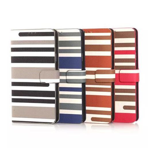 Picture of PU Stripe Wallet Leather Stand Case For Samsung Note4 N9100