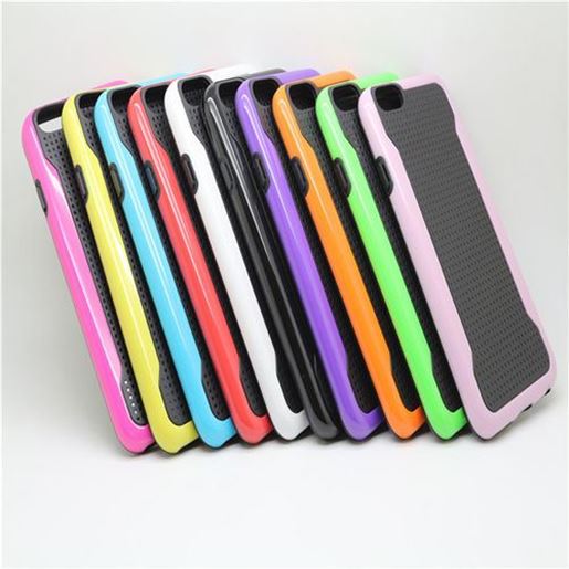 Picture of Double Color Small Blade TPU PC Back Case For iPhone 6 Random Delivery