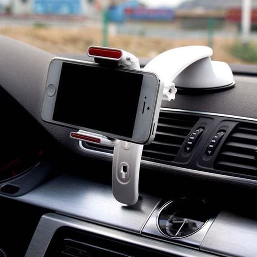 Picture of 3 in 1 Clip-on Strong Sucker Car Wind Shield Dashboard Phone Holder Stand for iPhone 8 X Cell Phone