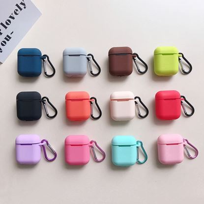 Picture of 12 Color For Airpods Case with Ring Slicone Protective Shelter for Apple Air pods Wireless Earbuds Cover