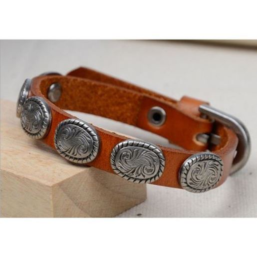 图片 WRANGLER Vintage Look Genuine Leather Bracelet