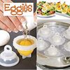 Picture of 7Pcs/Set Hard Boil Egg Cooker 6 Eggies Without Shells + 1 White Egg Separator Egg Steamer For Kitchen Egg Cooking Tool