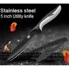 Image sur Black Blade Paring Utility Santoku Chef Knife