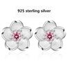 Picture of 925 sterling silver fashion Cherry blossoms flower crystal