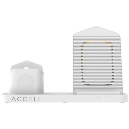 Picture of Accell D233B-001F 3-in-1 Fast-Wireless Wireless Charging Station for iPhone, Android Smartphones, Apple Watch 6/5/4/3/2, and AirPods 1/2/Pro (White)