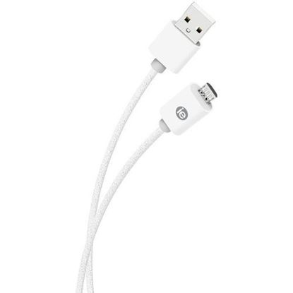 Picture of iEssentials IEN-BC10M-WT Charge & Sync Braided Micro USB to USB Cable, 10ft (White)