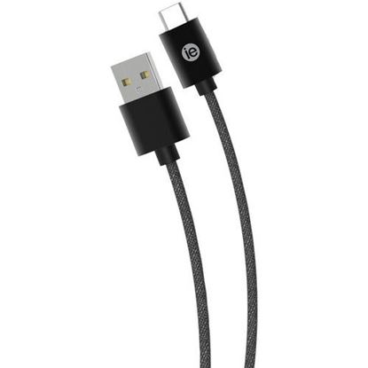 Picture of iEssentials IEN-BC6C-BK Charge & Sync Braided USB-C to USB-A Cable, 6ft (Black)