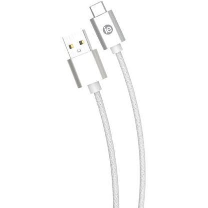 Picture of iEssentials IEN-BC6C-WT Charge & Sync Braided USB-C to USB-A Cable, 6ft (White)