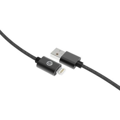 Picture of iEssentials IEN-BC6L-BK Charge & Sync Braided Lightning to USB Cable, 6ft (Black)