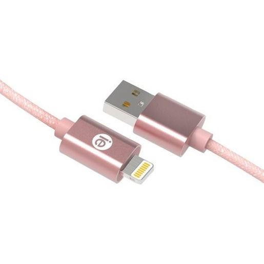 Picture of iEssentials IEN-BC6L-RGLD Charge & Sync Braided Lightning to USB Cable, 6ft (Rose Gold)