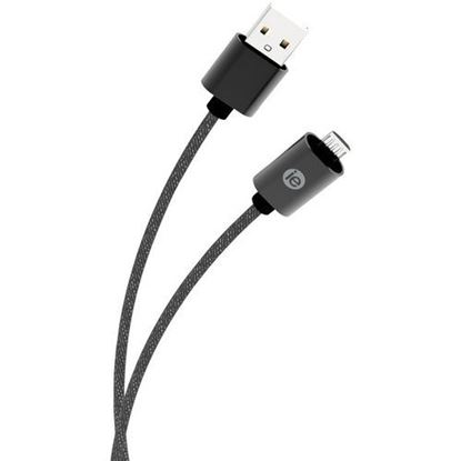 Picture of iEssentials IEN-BC6M-BK Charge & Sync Braided Micro USB to USB Cable, 6ft (Black)